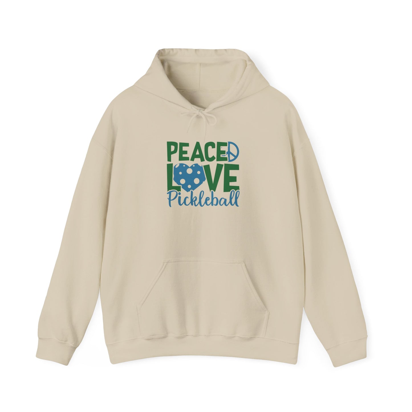 Women's Soft Pickleball Hoodie - Peace, Love, Pickleball Beige