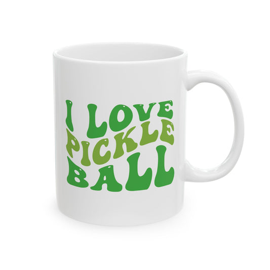 Pickleball Cute Mug - I Love Pickleball White