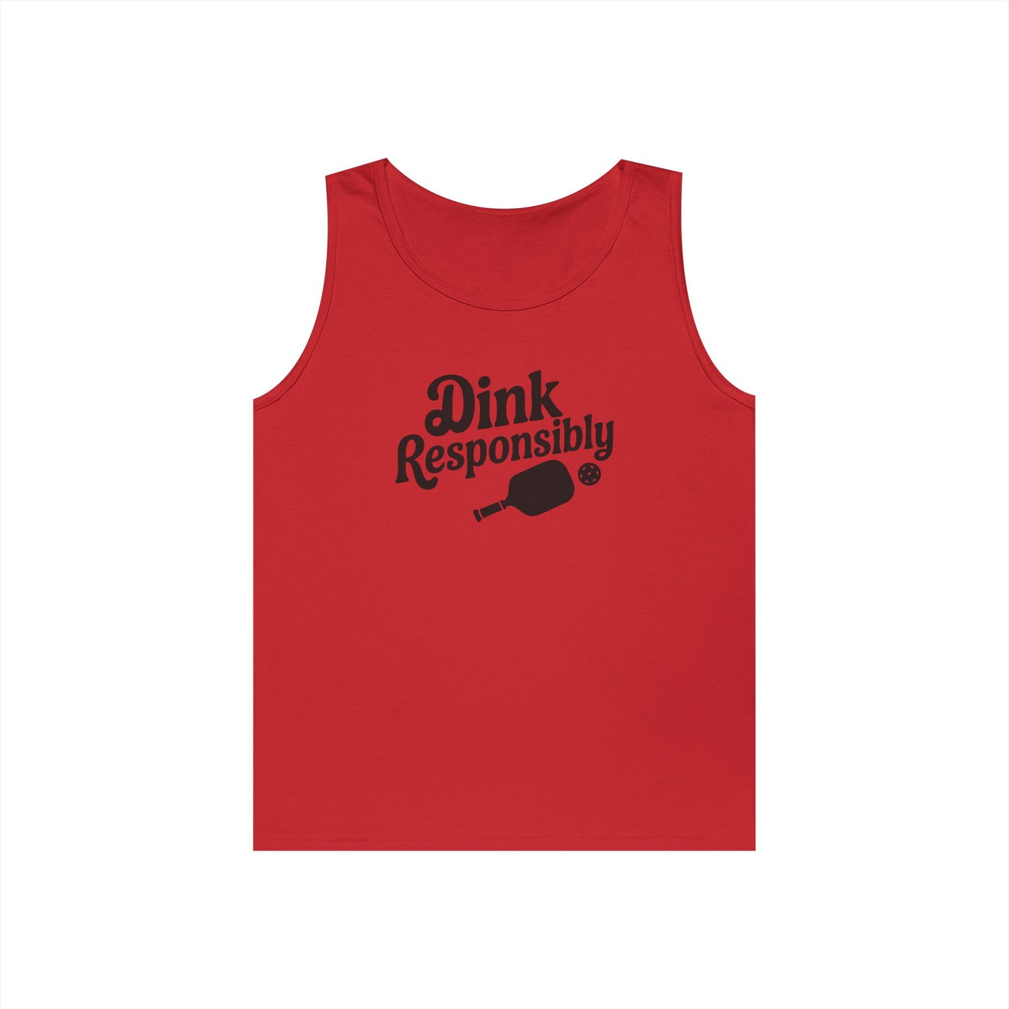 Men's Comfy Pickleball Tank Top - Dink Responsibly Red