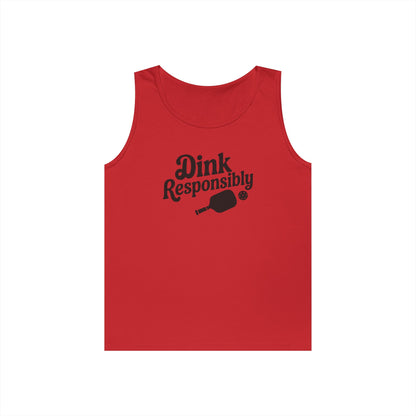Men's Comfy Pickleball Tank Top - Dink Responsibly Red
