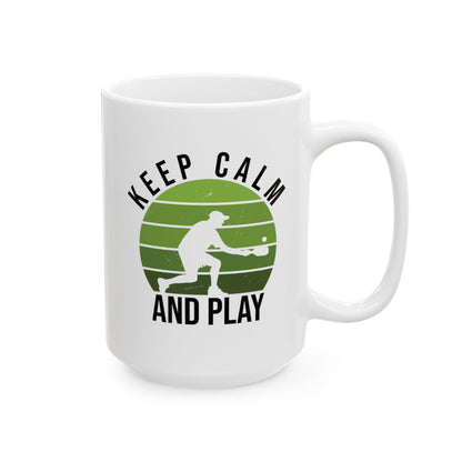 Pickleball Unique Mug - Keep Calm and Play White