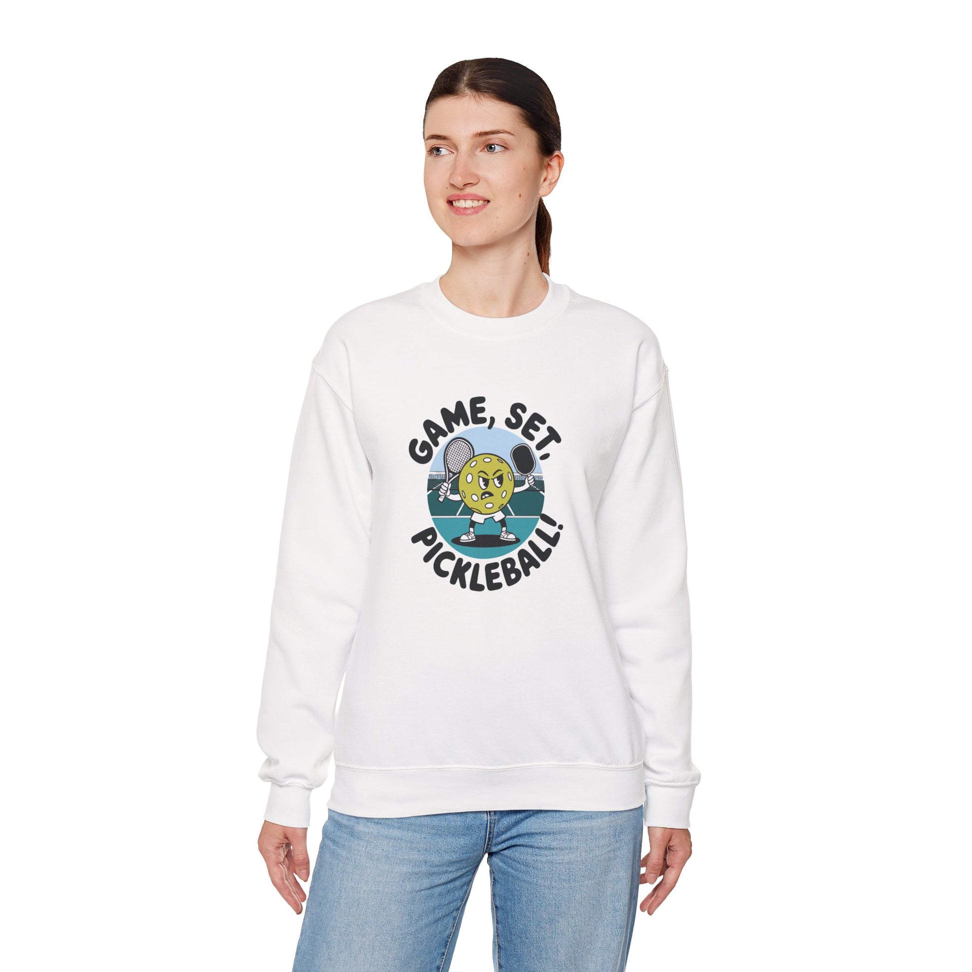 Women's Cute Pickleball Sweatshirt - Game, Set, Pickleball
