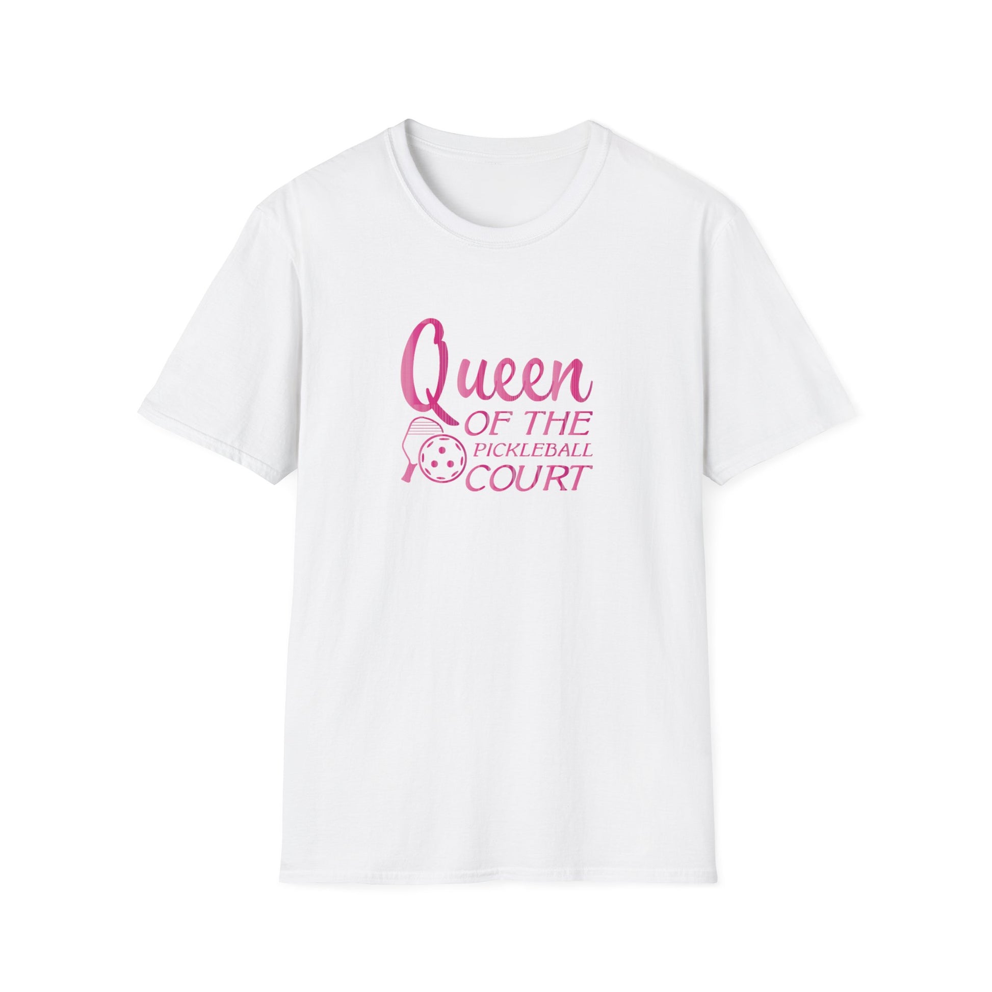 Women's Stylish Pickleball T-shirt - Queen of the Pickleball Court White