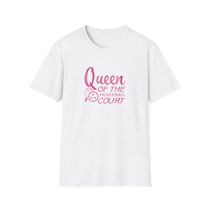 Women's Stylish Pickleball T-shirt - Queen of the Pickleball Court White