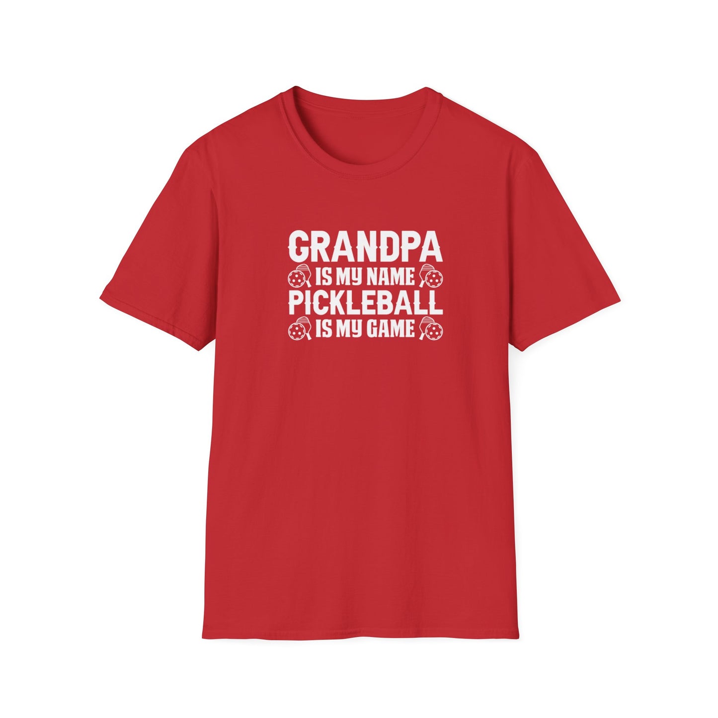 Men's Pickleball T-shirt - Grandpa Is My Name Pickleball Is My Game