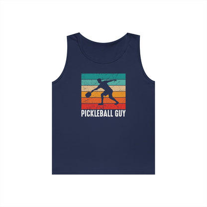 Men's Cool Pickleball Tank Top - Pickleball Guy Retro Navy