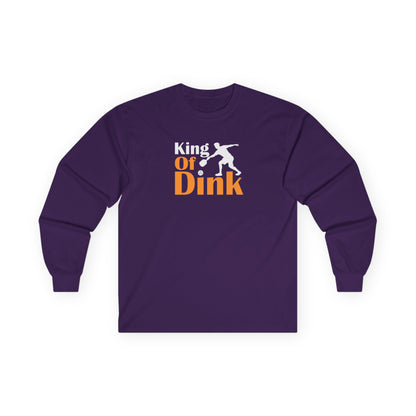 Men's Funny Pickleball Long Sleeves top - King of Dink Purple
