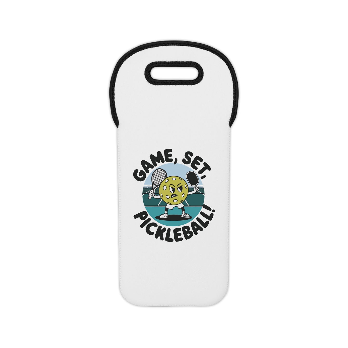 Pickleball Unique Wine Tote Bag - Game, Set, Pickleball White