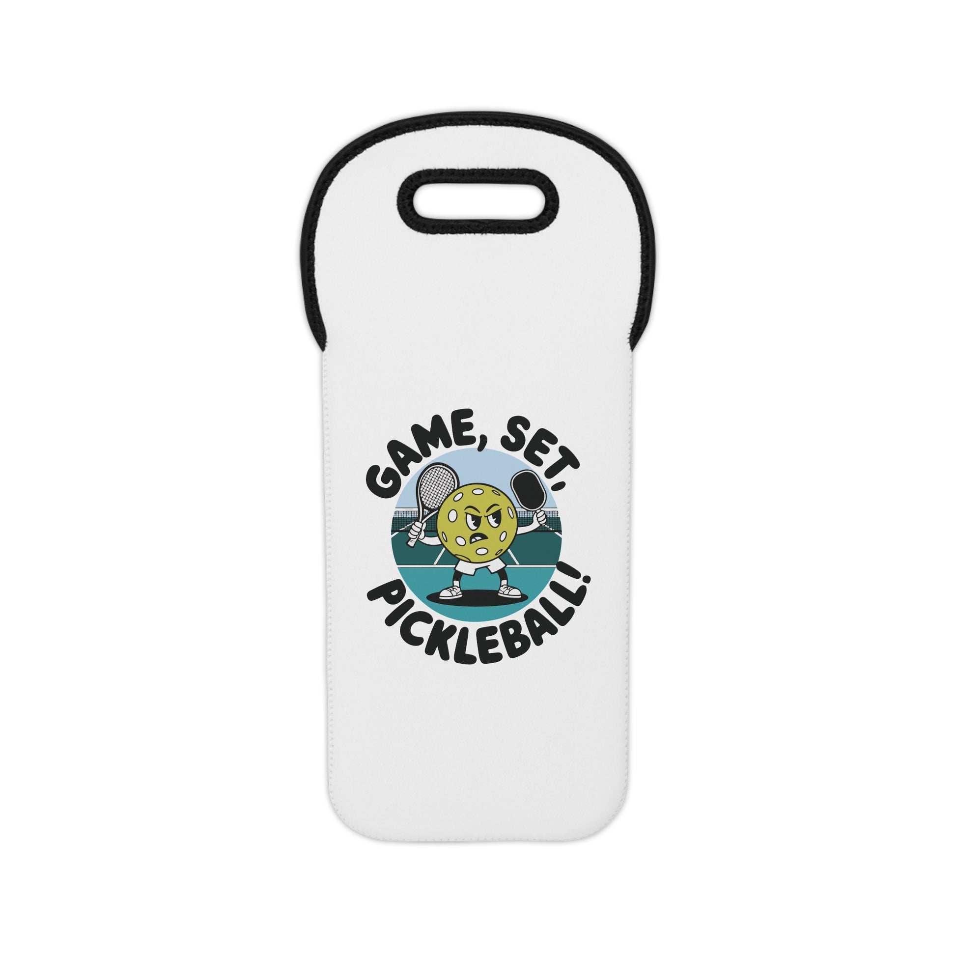 Pickleball Unique Wine Tote Bag - Game, Set, Pickleball White
