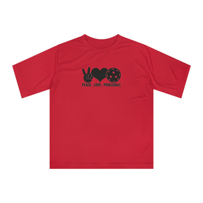 Men's Stylish Pickleball T-shirt - Peace, Love, Pickleball Red