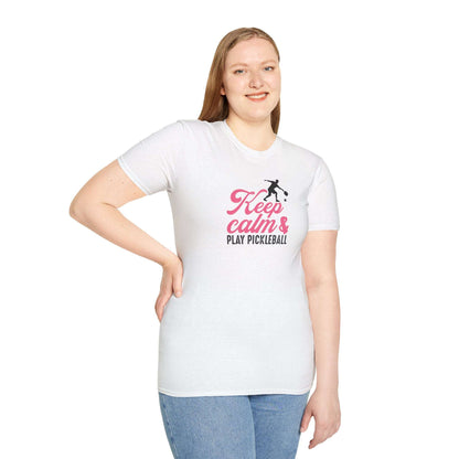 Women's Stylish Pickleball T-shirt - Keep Calm & Play Pickleball