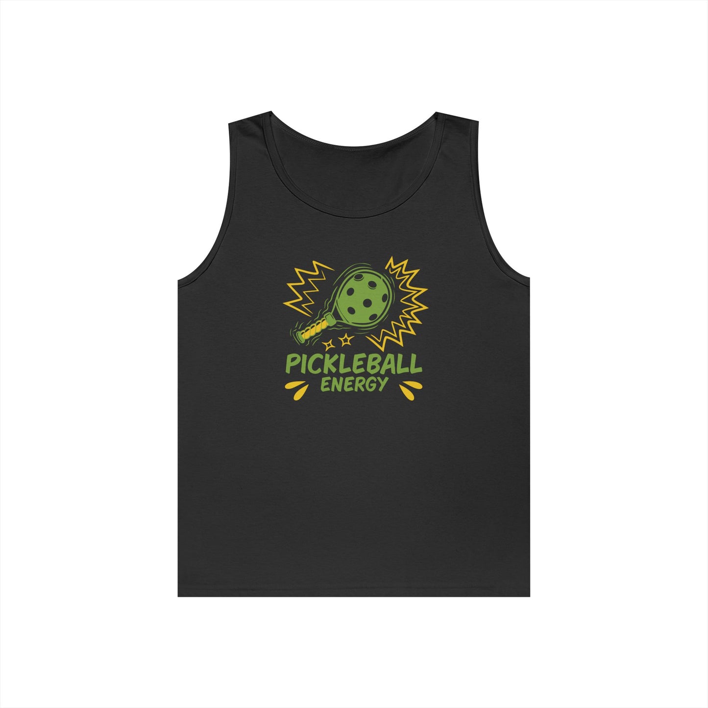 Men's Fun Pickleball Tank Top - Pickleball Energy Black
