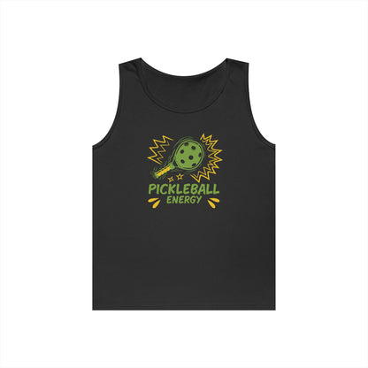 Men's Fun Pickleball Tank Top - Pickleball Energy Black