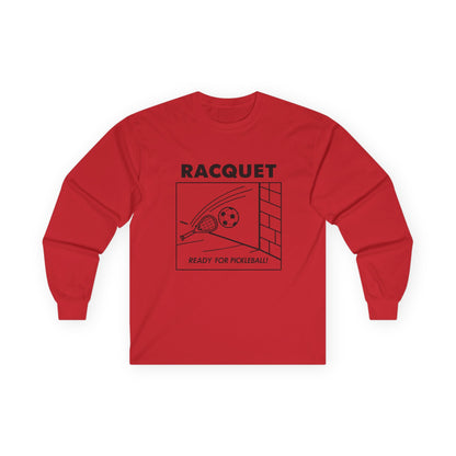 Men's Funny Pickleball Long Sleeves Top - Racquet Red
