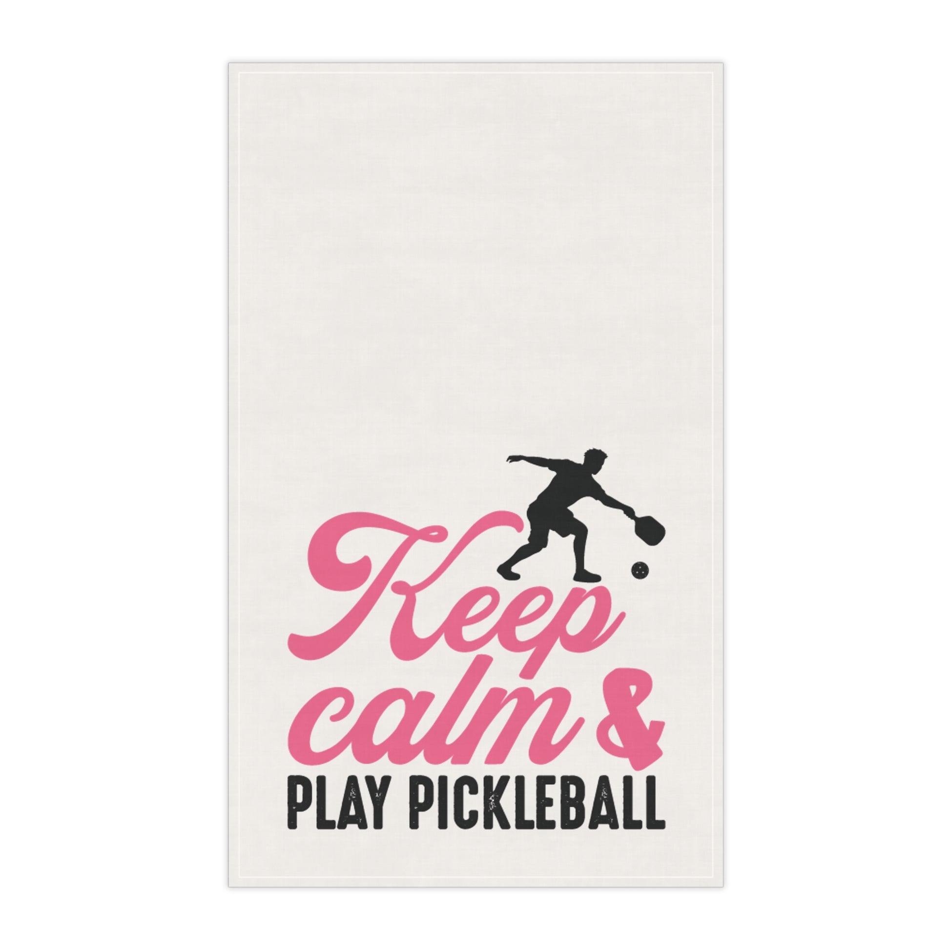 Pickleball Cute Tea Towel - Keep Calm & Play Pickleball Cotton Twill