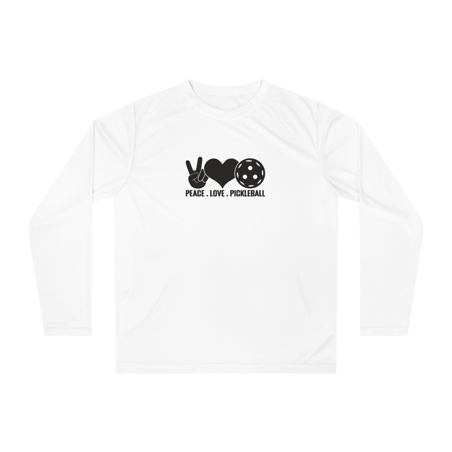 Men's Pickleball Long Sleeves top - Peace, Love, Pickleball White
