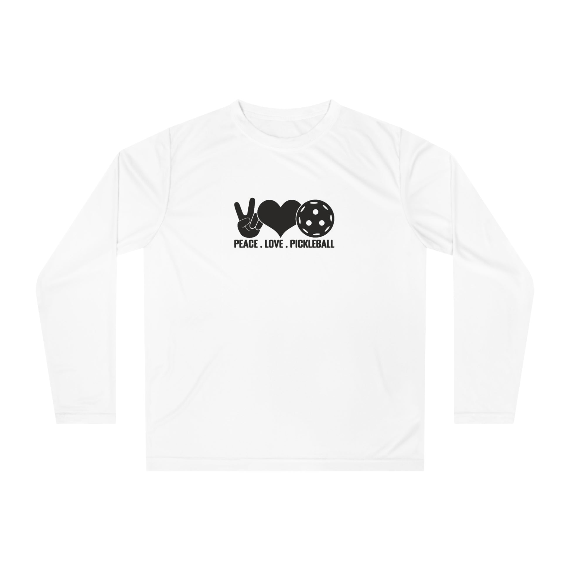 Men's Pickleball Long Sleeves top - Peace, Love, Pickleball White