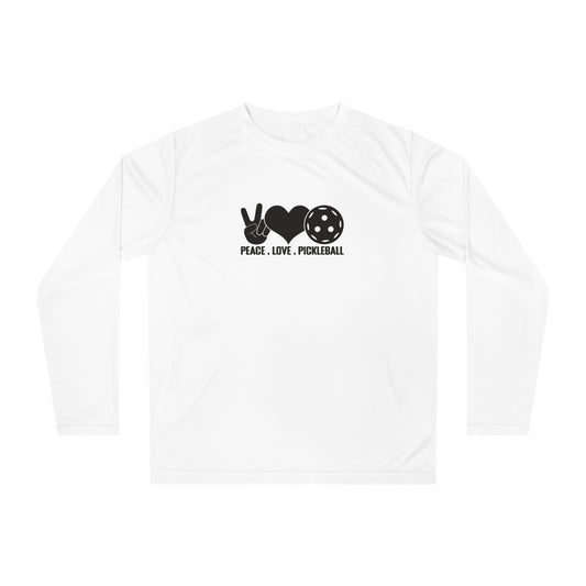 Men's Pickleball Long Sleeves top - Peace, Love, Pickleball White