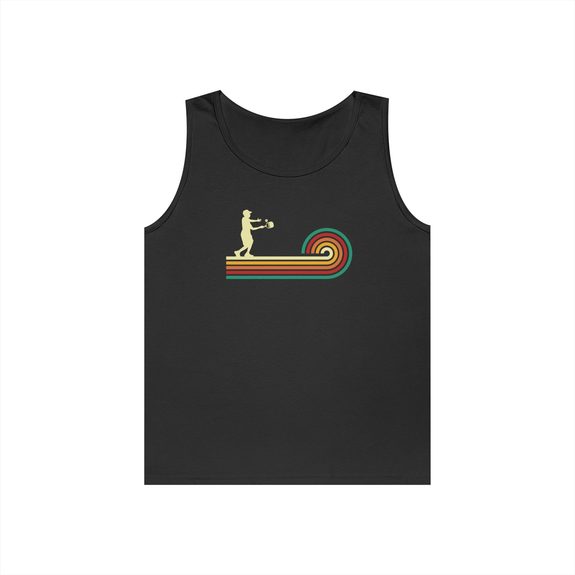 Men's Unique Pickleball Tank Top - Pickleball Retro Black
