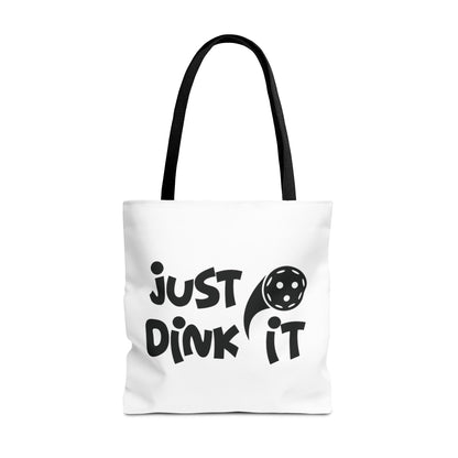 Pickleball Sporty Tote Bag - Just Dink It Black