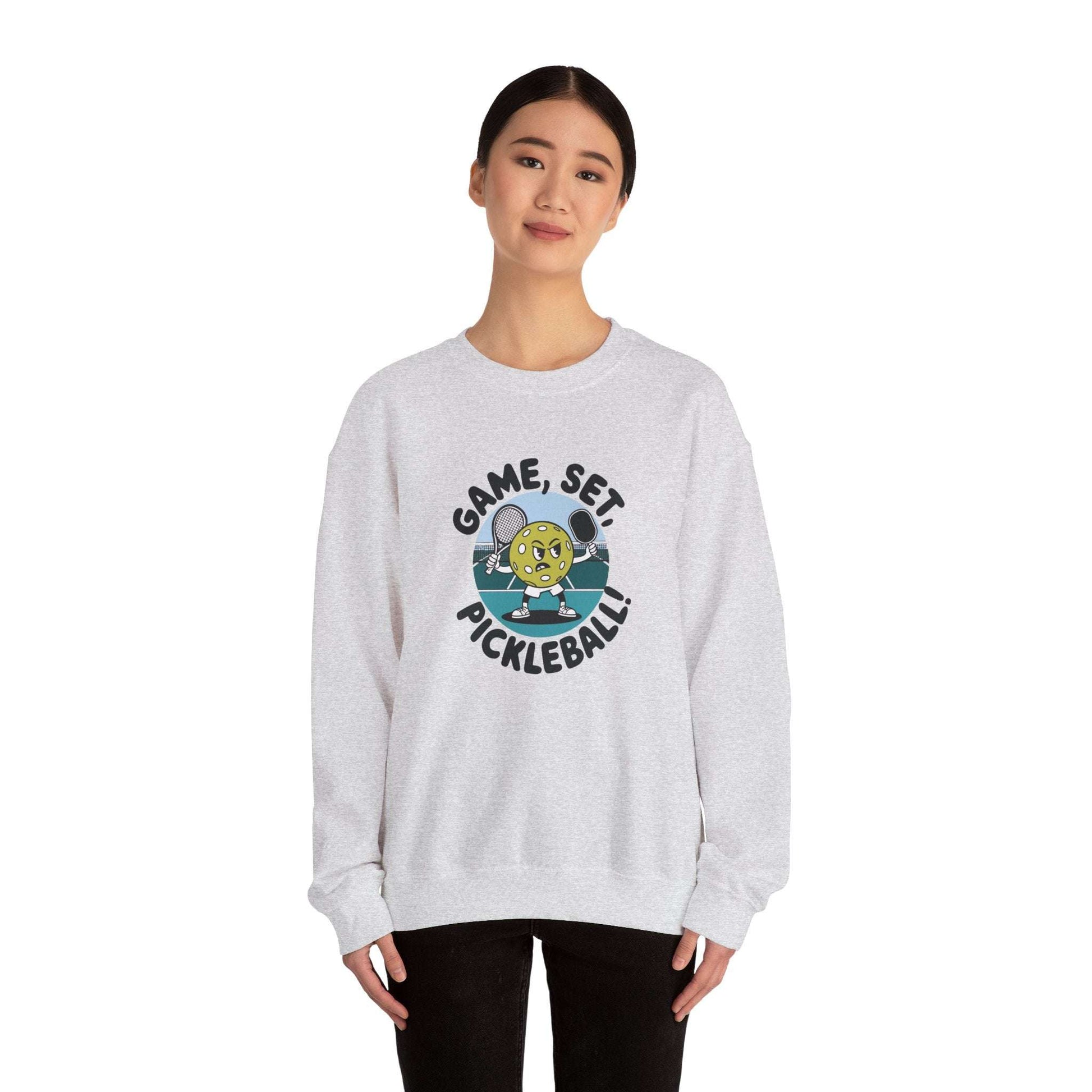 Women's Cute Pickleball Sweatshirt - Game, Set, Pickleball