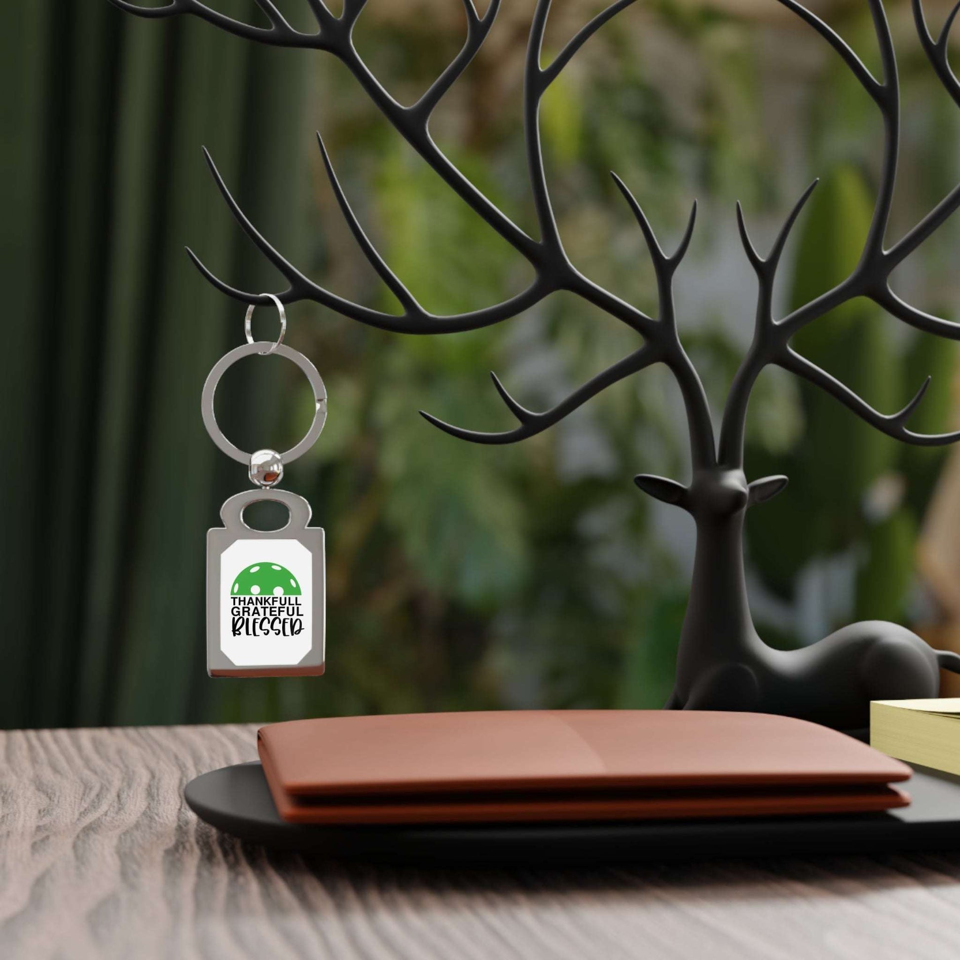 Pickleball Durable Keyring - Thankful Grateful Blessed