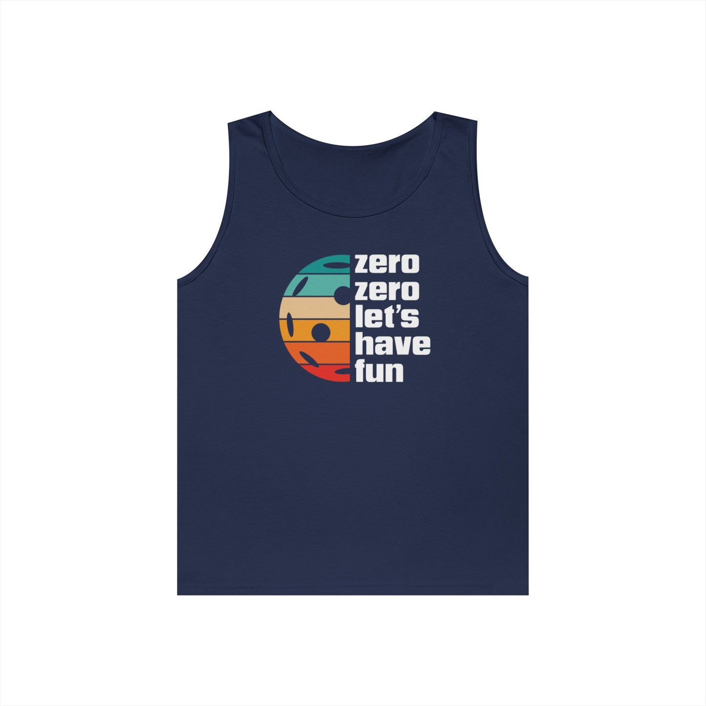 Men's Vibrant Pickleball Tank Top - Zero Zero Let's Have Fun Navy