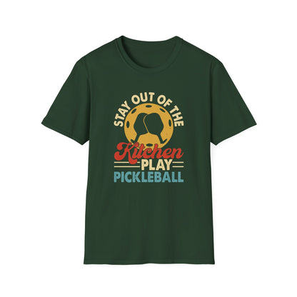Women's Pickleball T-shirt - Stay Out of the Kitchen Play Pickleball Green