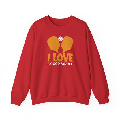 Men's Funny Pickleball Sweatshirt - I Love a Good Paddle Red