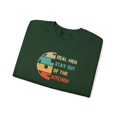 Men's Pickleball Sweatshirt - Real Men Stay Out of the Kitchen Retro