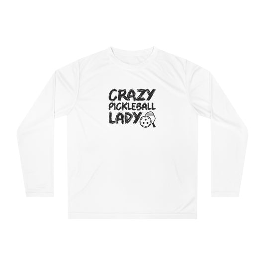 Women's Durable Pickleball Long Sleeves top - Crazy Pickleball Lady White