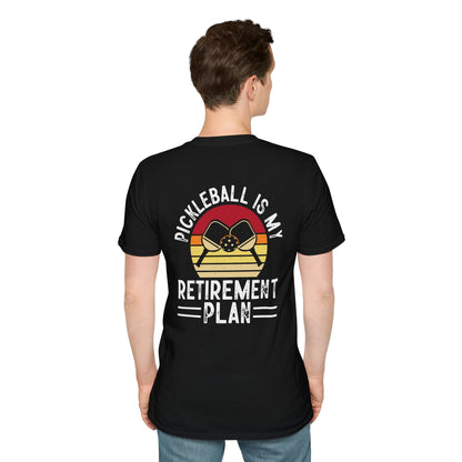 Men's Durable Pickleball T-shirt - Pickleball Is My Retirement Plan