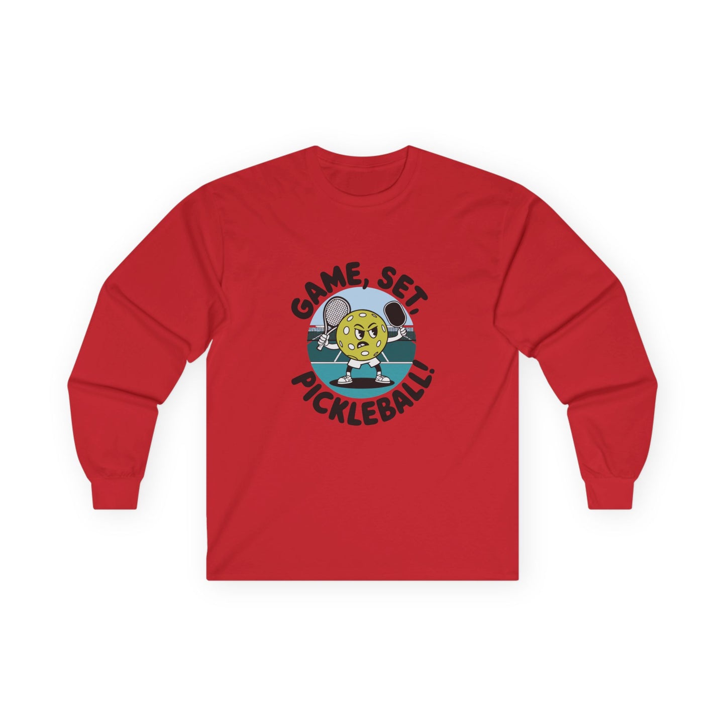 Women's Funny Pickleball Long Sleeves Top - Game, Set, Pickleball Red