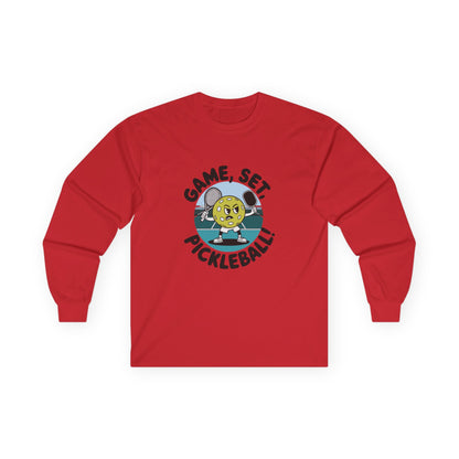 Women's Funny Pickleball Long Sleeves Top - Game, Set, Pickleball Red