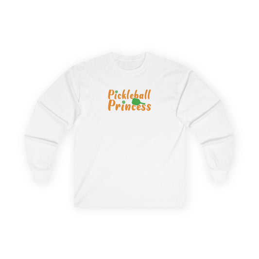 Women's Unique Pickleball Long Sleeves top - Pickleball Princess White