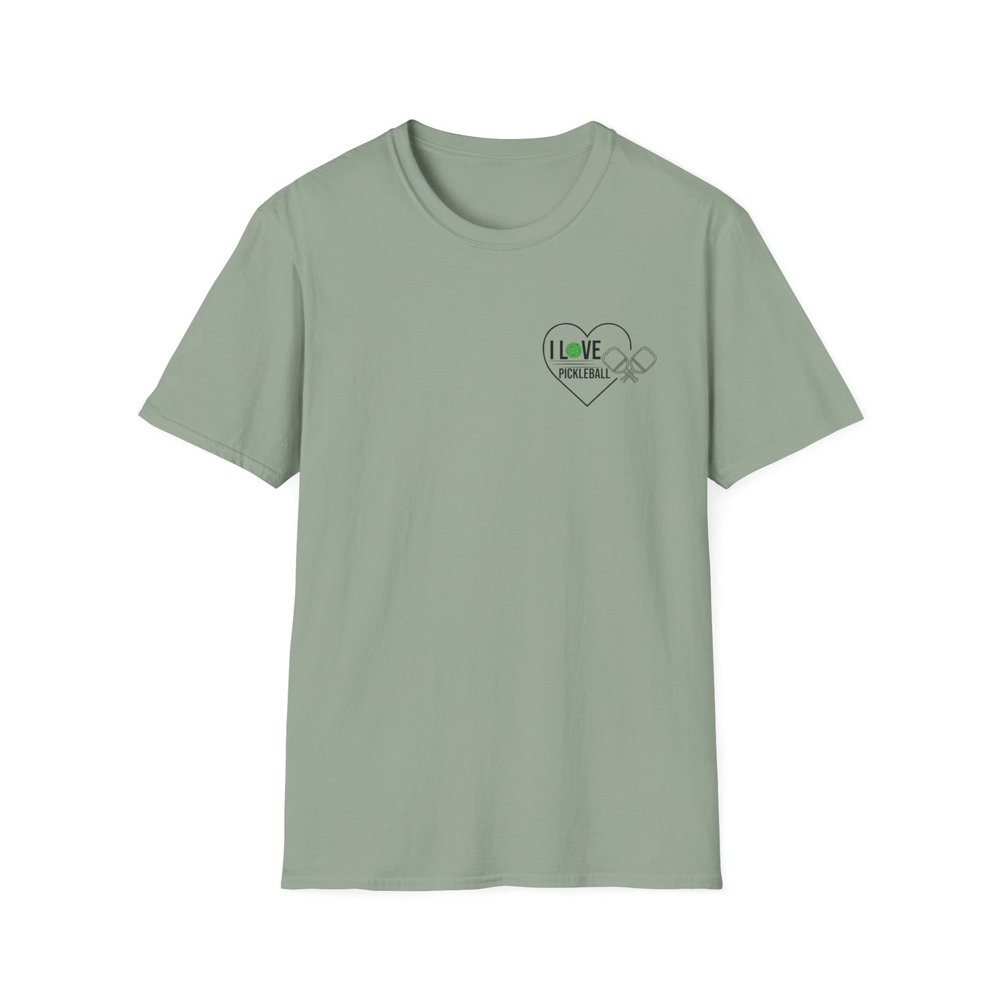 Women's Cute Pickleball T-shirt - Paddle Battle Green