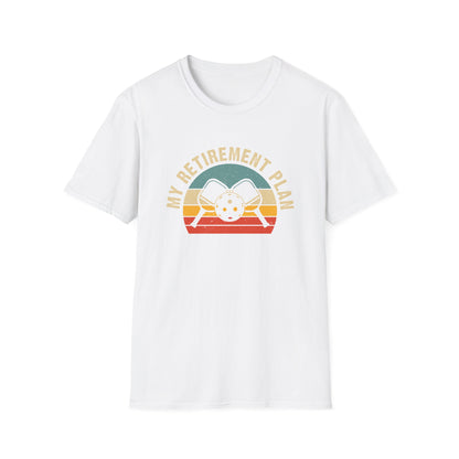 Men's Bold Pickleball T-shirt - My Retirement Plan Retro White