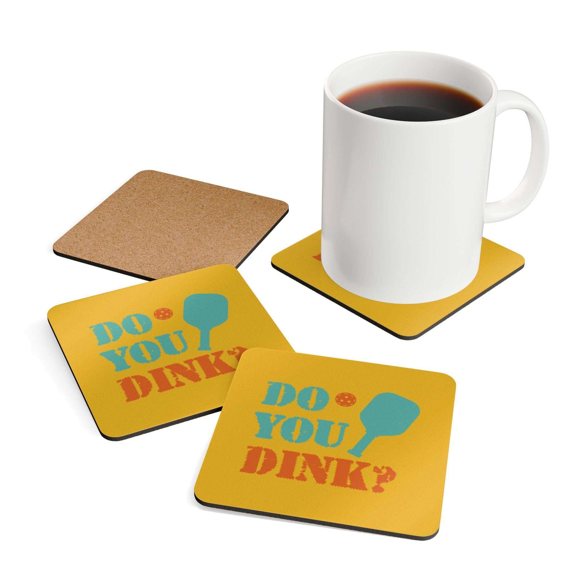 Funny Pickleball Cork Coaster Set of 4 - Do you Dink?