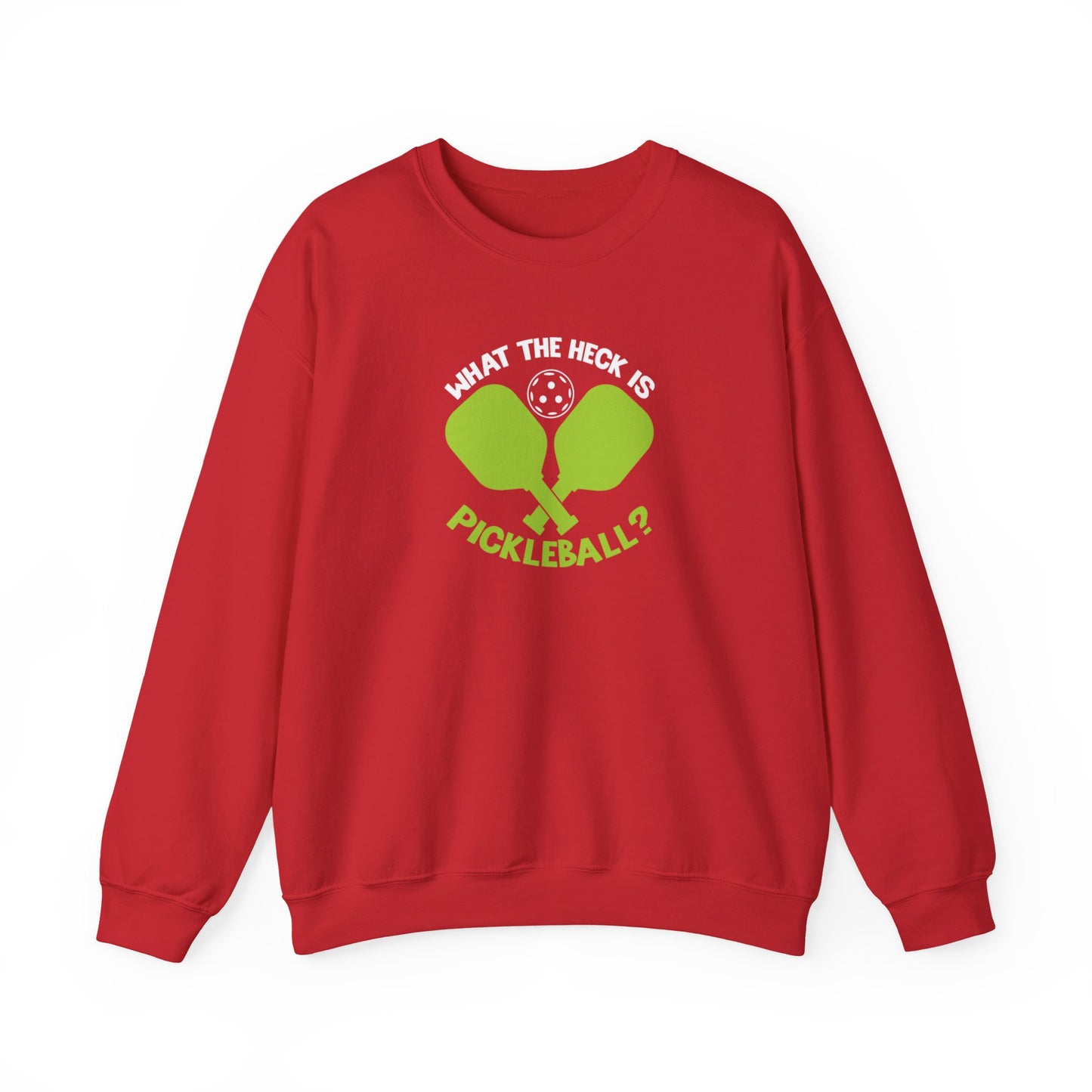 Women's Funny Pickleball Sweatshirt - What the Heck Is Pickleball? Red