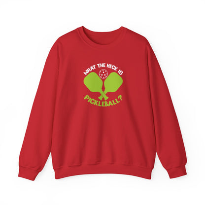 Women's Funny Pickleball Sweatshirt - What the Heck Is Pickleball? Red