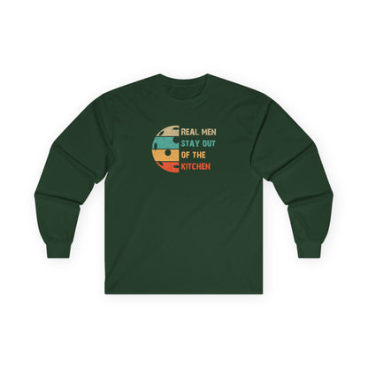 Men's Pickleball Long Sleeves top - Real Men Stay Out of the Kitchen Green