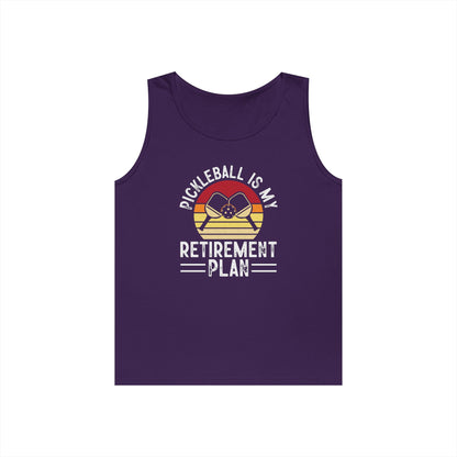 Men's Comfy Pickleball Tank Top - Pickleball Is My Retirement Plan Purple