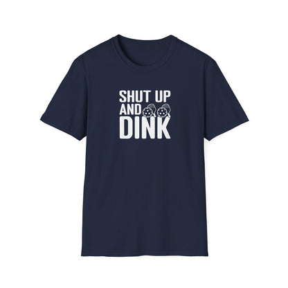 Women's Funny Pickleball T-shirt - Shut Up and Dink Navy
