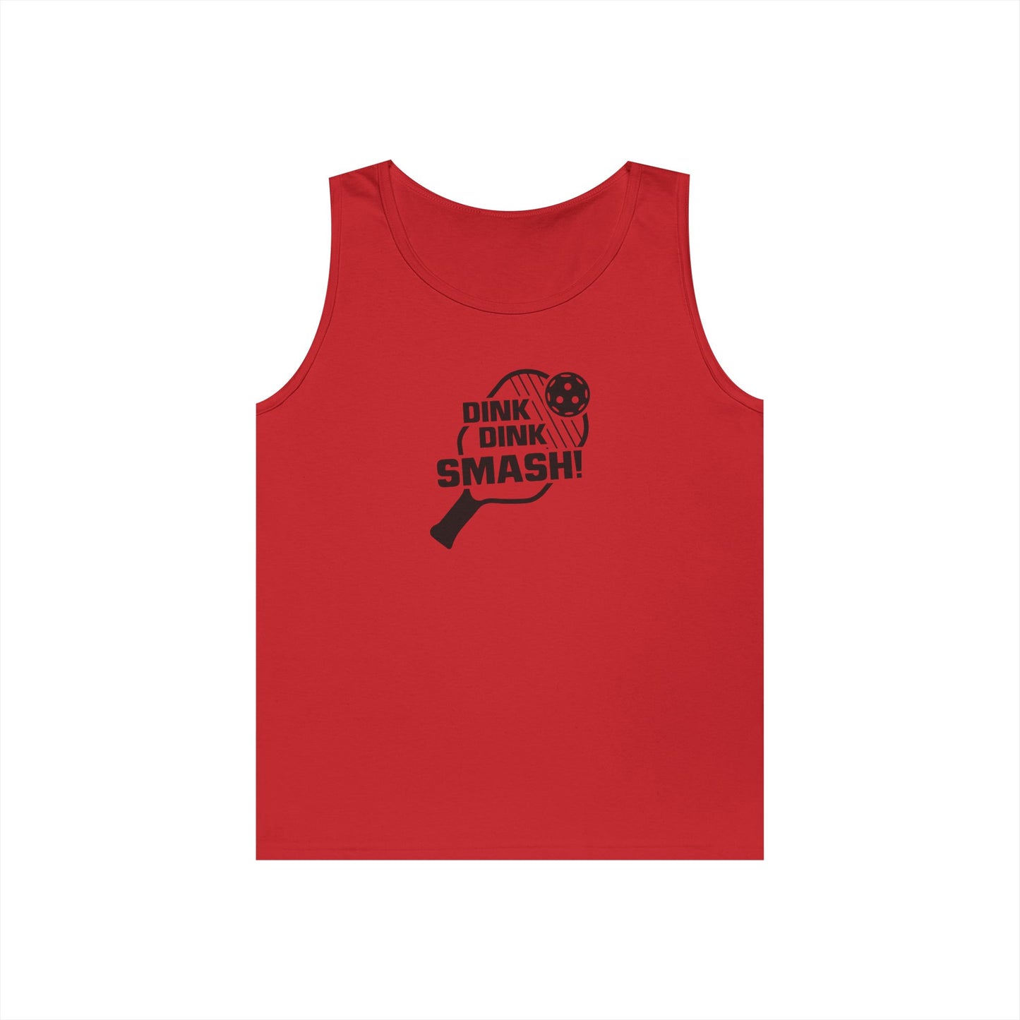 Men's Playful Pickleball Tank Top - Dink Dink Smash Red