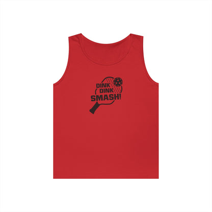 Men's Playful Pickleball Tank Top - Dink Dink Smash Red