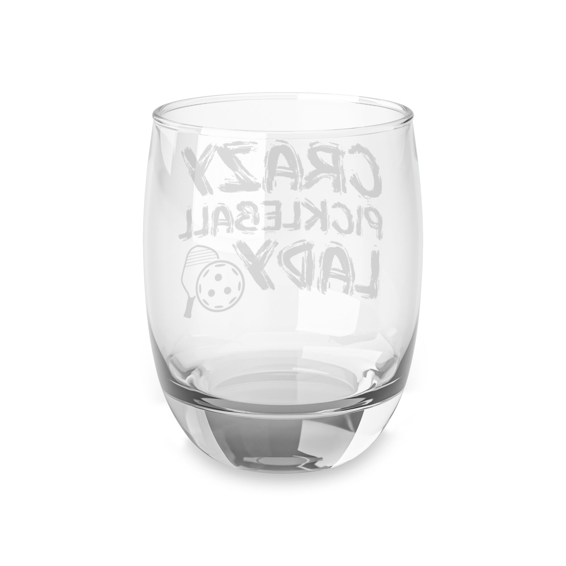 Pickleball Funny Whiskey Glass - Crazy Pickleball Lady