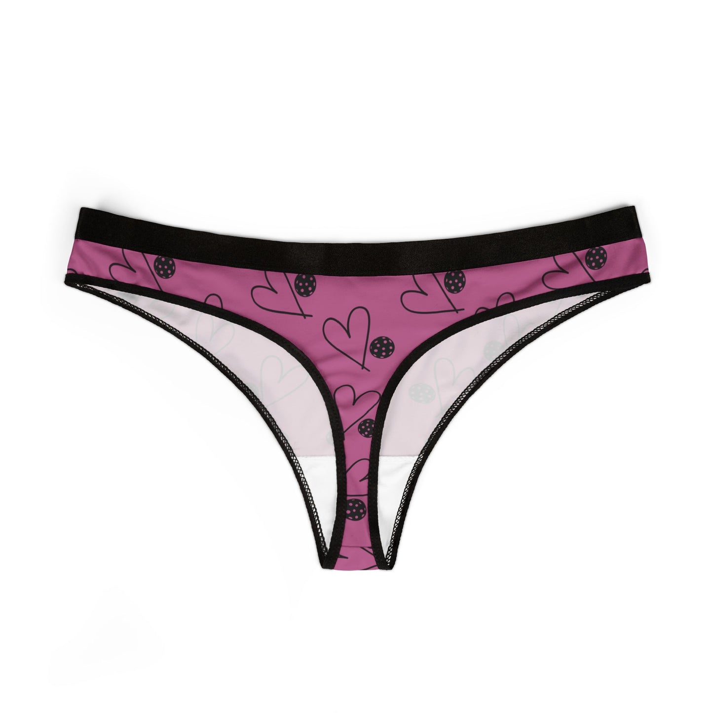 Women's Colorful Pickleball Thong - Heart and Ball