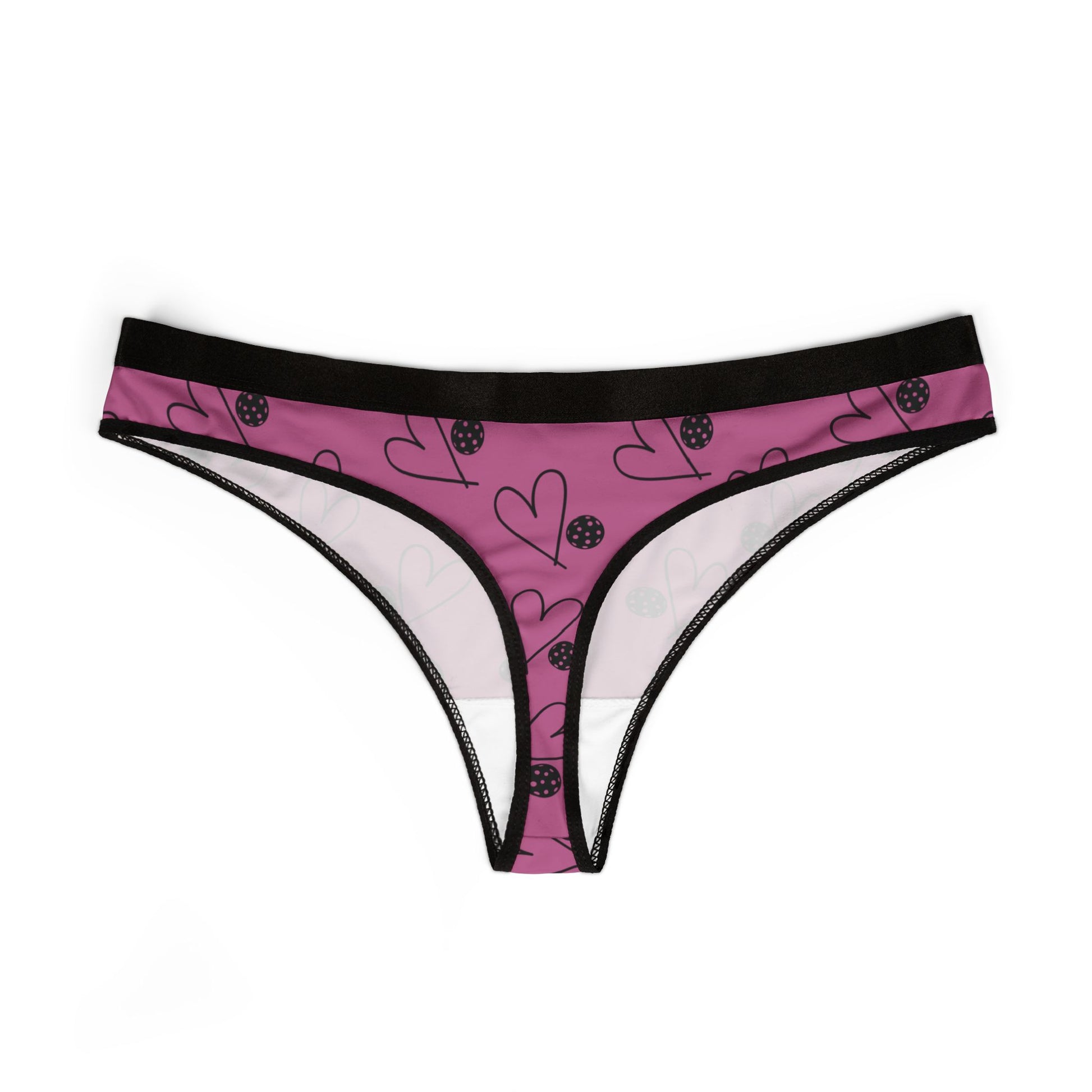 Women's Colorful Pickleball Thong - Heart and Ball