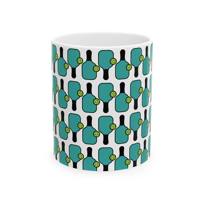 Pickleball Playful Mug - Paddle and Ball White