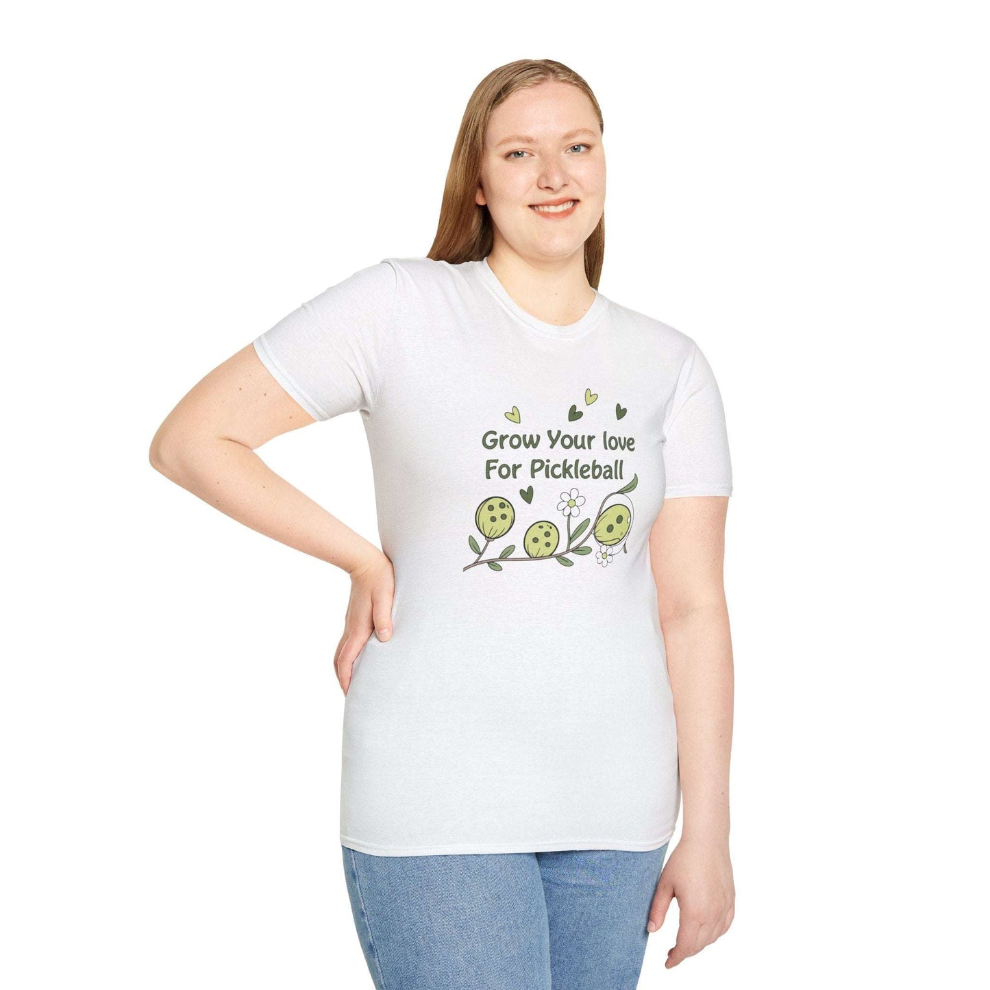 Women's Unique Pickleball T-shirt - Grow Your Love For Pickleball